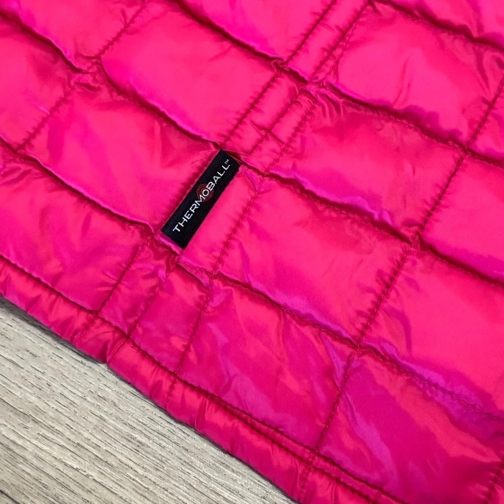 The North Face Girls XL 18 ThermoBall Jacket Pink Quilted Hooded Puffer Coat